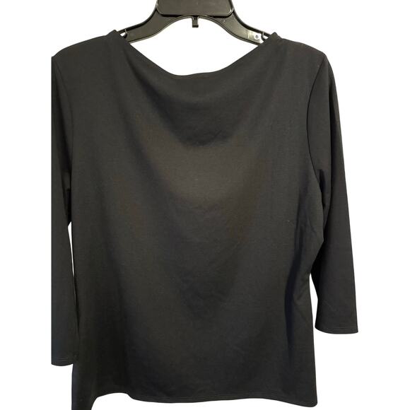 NWT Adrienne Vittadini black square neck line pull over with 3/4 sleeves - Picture 4 of 5